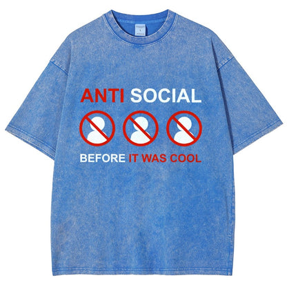 Anti-Social Before It Was Cool Vintage Distressed T-shirt