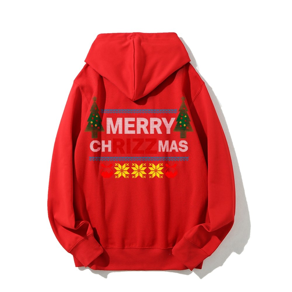 MERRY CHRIZZMAS Printed Back Unisex Cotton Hoodie