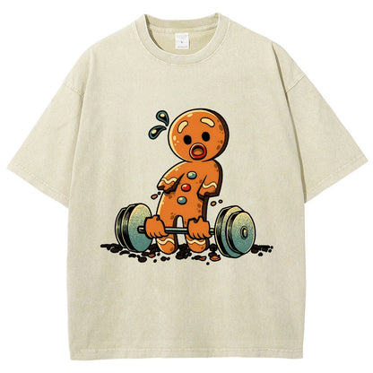 Gingerbread Workout Loosing Arms Vintage Distressed T-shirt