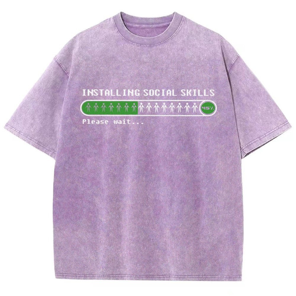 Funny Installing social skills Vintage Distressed T-shirt
