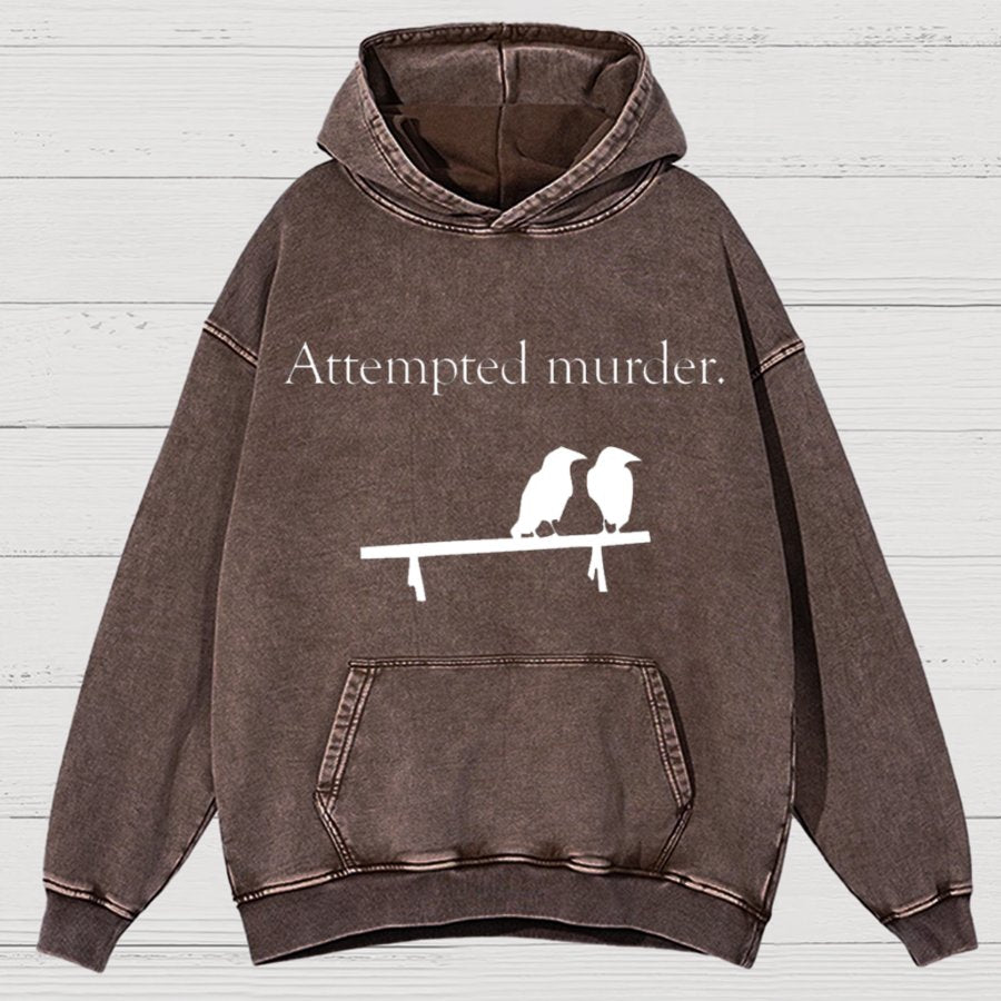 Attempted Murder Vintage Distressed Hoodie