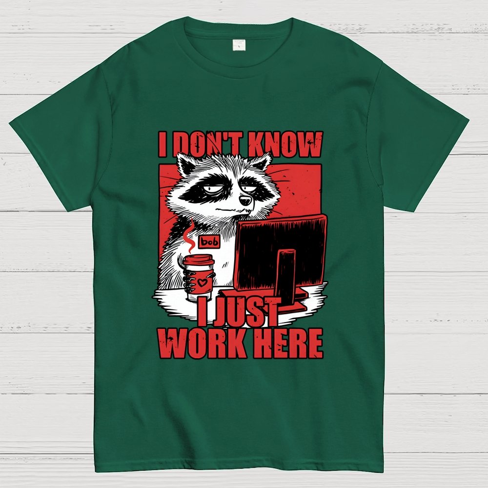 Raccoon Tired Work Geek T-Shirt