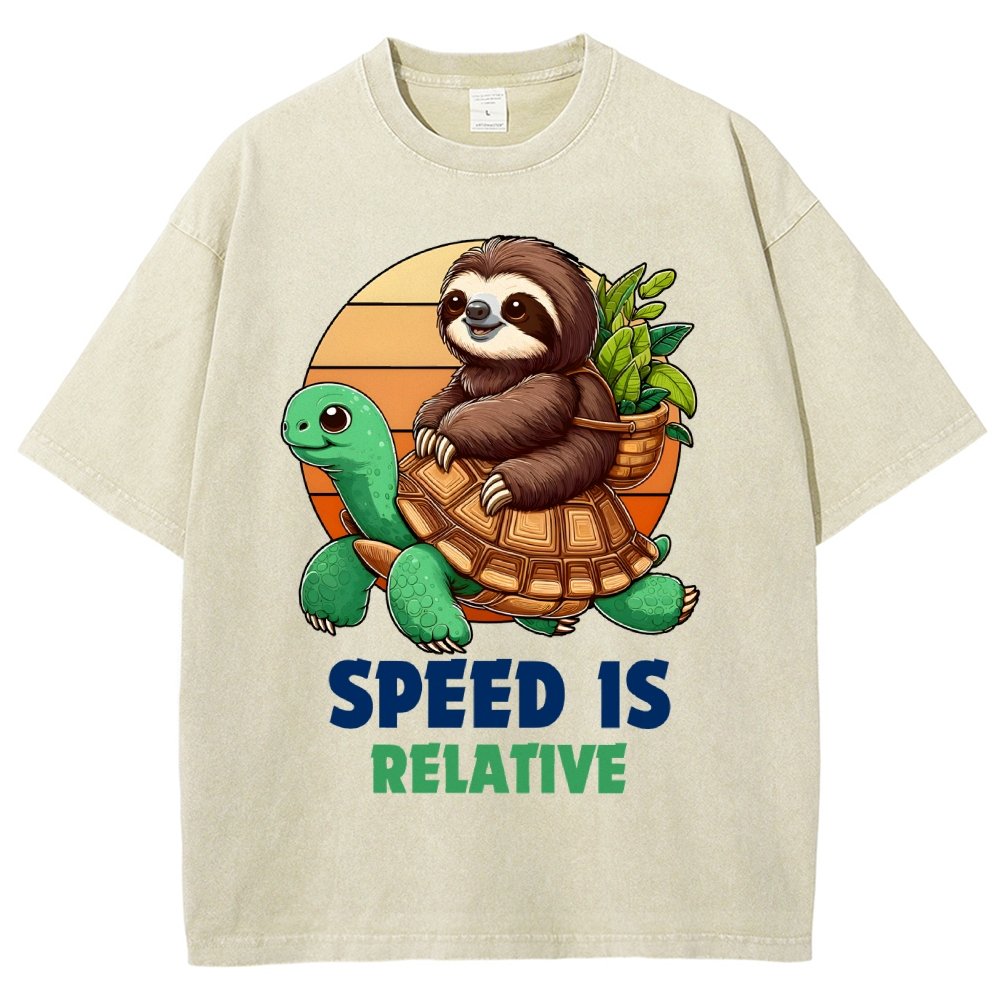 Speed Is Relative Vintage Distressed T-shirt