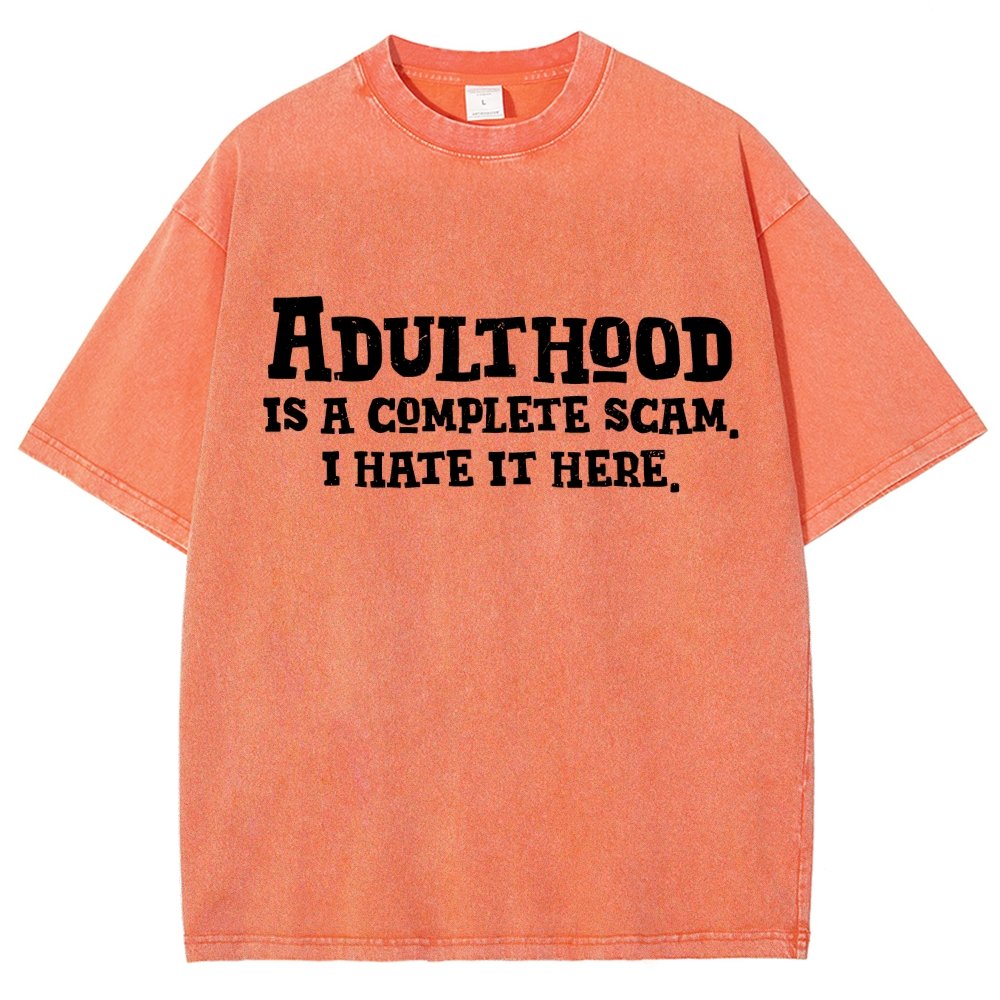 Adulthood Is A Scam Vintage Distressed T-shirt