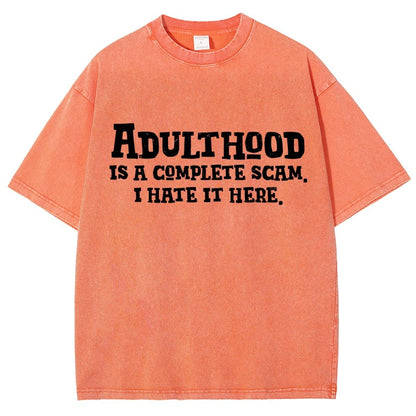 Adulthood Is A Scam Vintage Distressed T-shirt