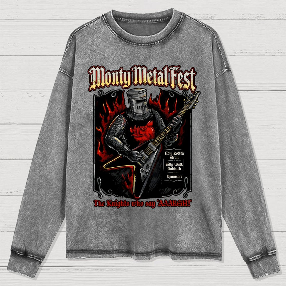 Monty Metal Fest Washed Long Sleeve Tee