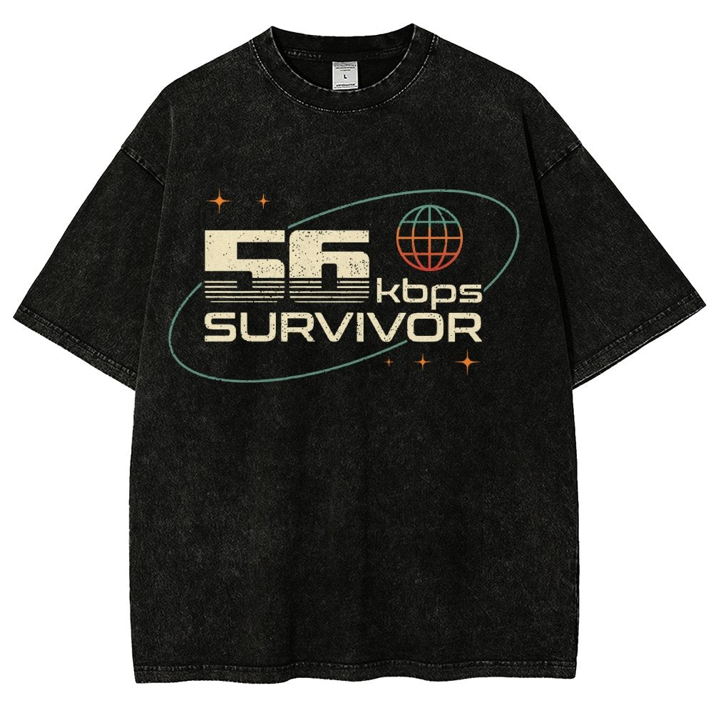 56 Kbps Survivo Buy Now Vintage Distressed T-shirt