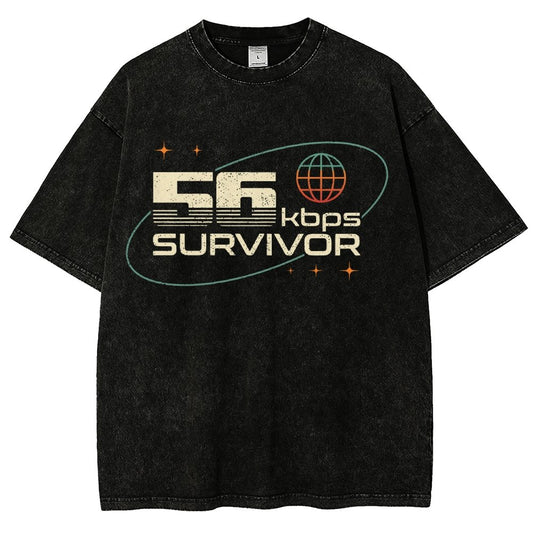 56 Kbps Survivo Buy Now Vintage Distressed T-shirt