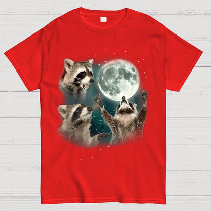 Three Raccoons Moon Geeky T-Shirt