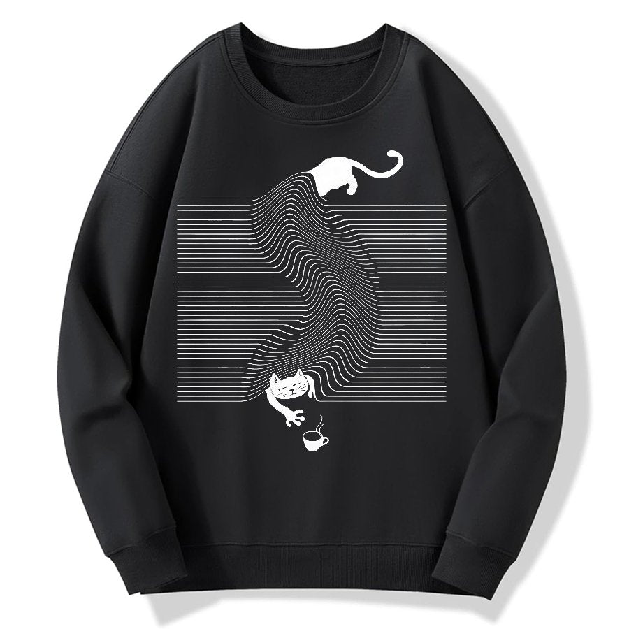 Funny Cat Geek Cotton Sweatshirt