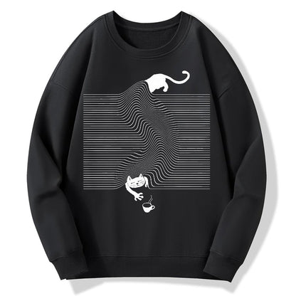 Funny Cat Geek Cotton Sweatshirt