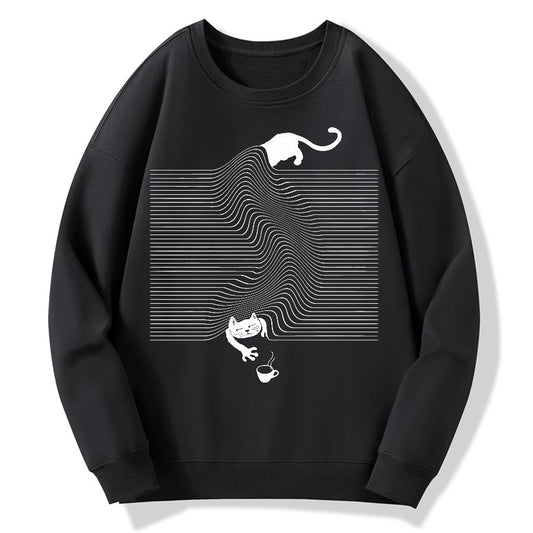 Funny Cat Geek Cotton Sweatshirt