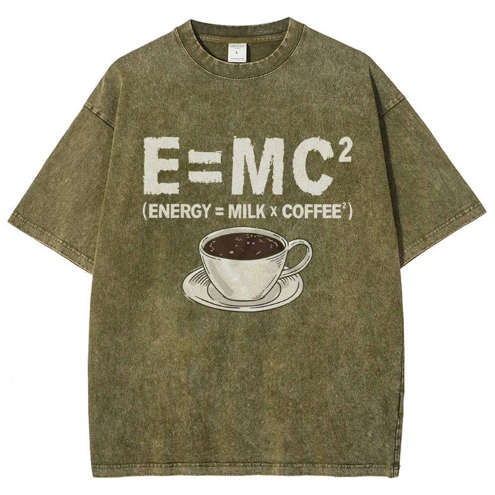 Funny Energy milk coffee science Vintage Distressed T-shirt