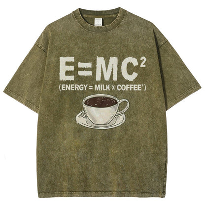 Funny Energy milk coffee science Vintage Distressed T-shirt