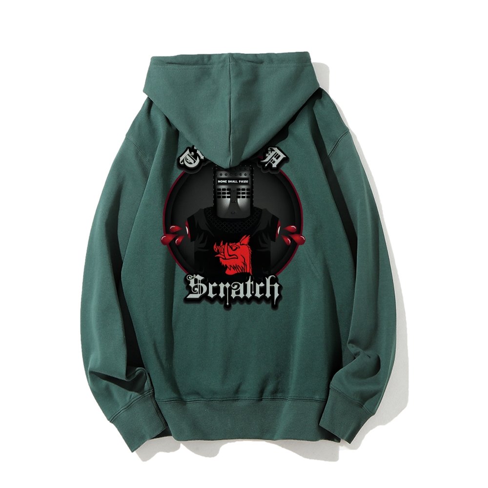 None Shall Pass - Tis But A Scratch Printed Back Unisex Cotton Hoodie