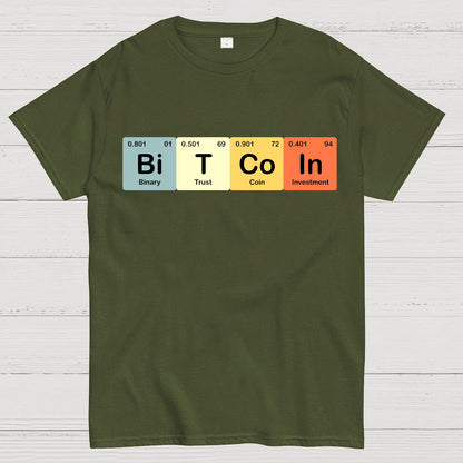 Bitcoin Periodic Table Cryptocurrency BTC Funny Vintage Geek T-Shirt