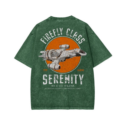 Retro Smugglers Front And Back Printing Washed T-shirt