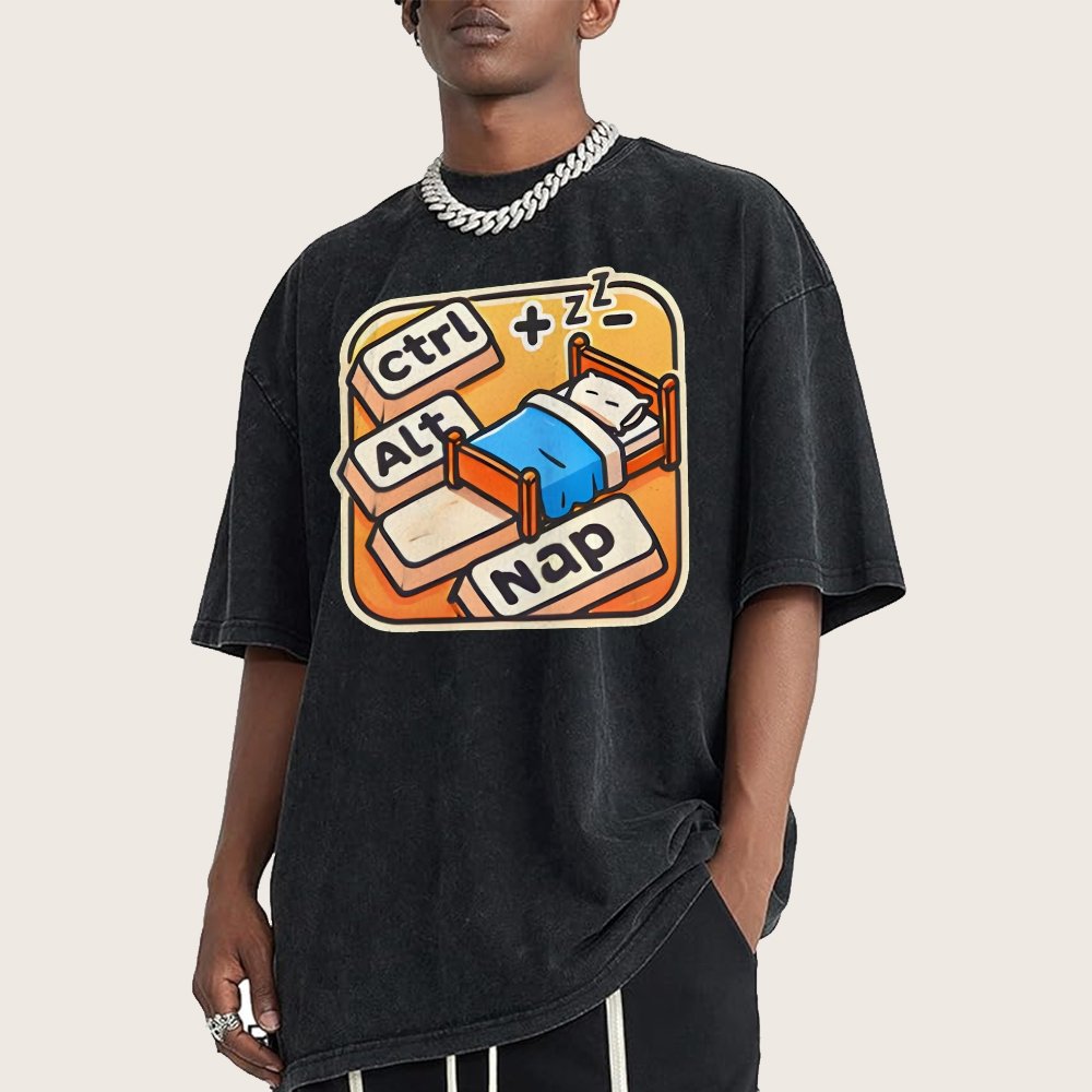Ctrl+Alt+Nap Vintage Distressed T-shirt