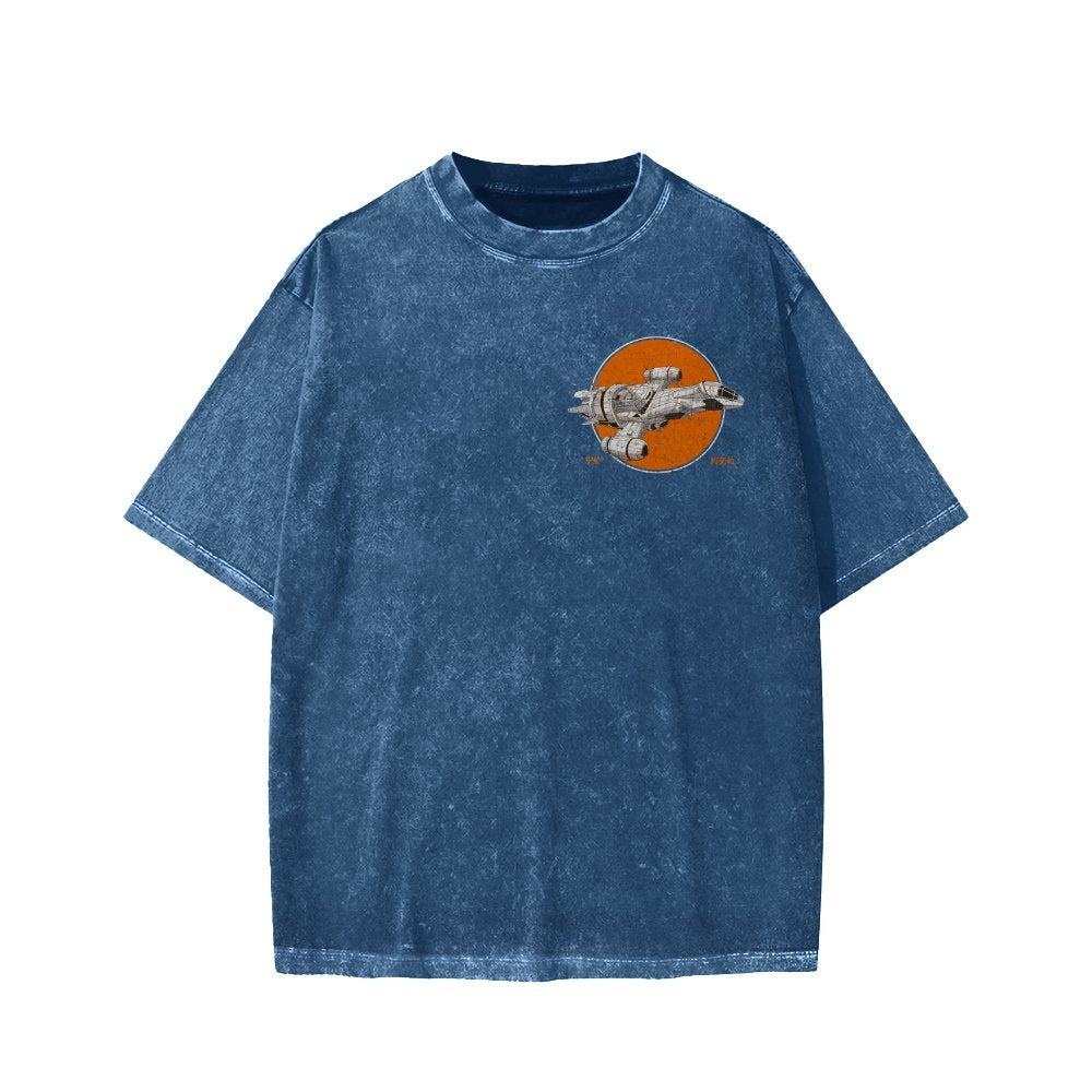 Retro Smugglers Front And Back Printing Washed T-shirt