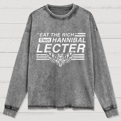 Eat The Rich Washed Long Sleeve Tee