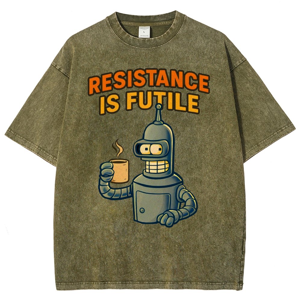 Funny Robot Coffee Design – Opposing Is Hopeless Vintage Distressed T-shirt