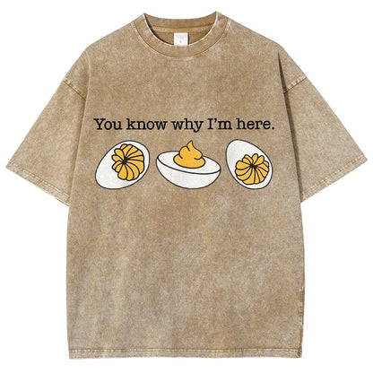 Retro You Know Why I'm Here Deviled Egg Vintage Distressed T-shirt
