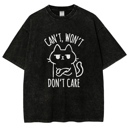 Can't Won't Don't Care Vintage Distressed T-shirt