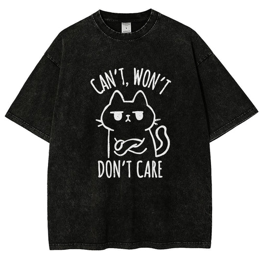 Can't Won't Don't Care Vintage Distressed T-shirt