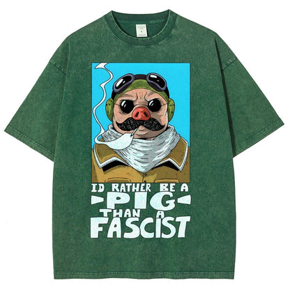 “I’d rather be a Pig than a Fascist.” Vintage Distressed T-shirt