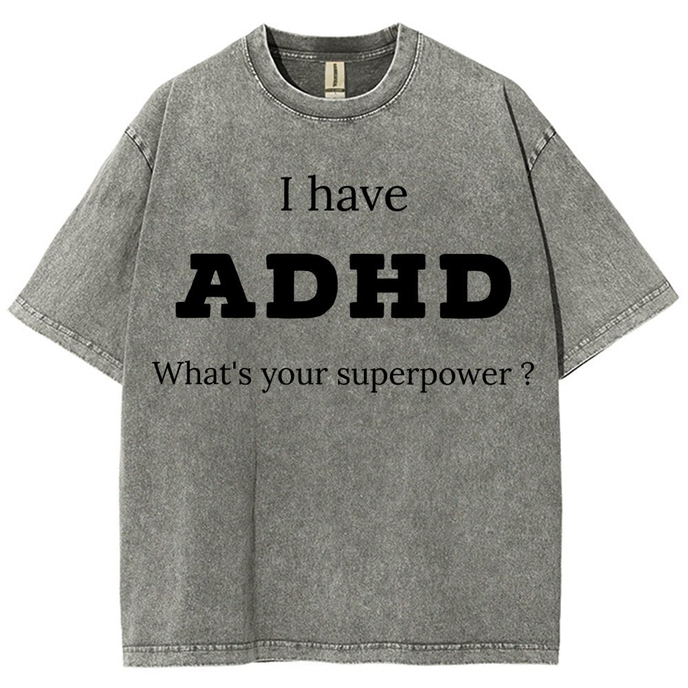 Adhd Is My Superpower Vintage Distressed T-shirt