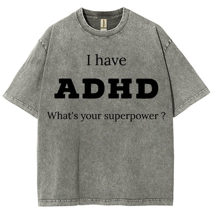Adhd Is My Superpower Vintage Distressed T-shirt