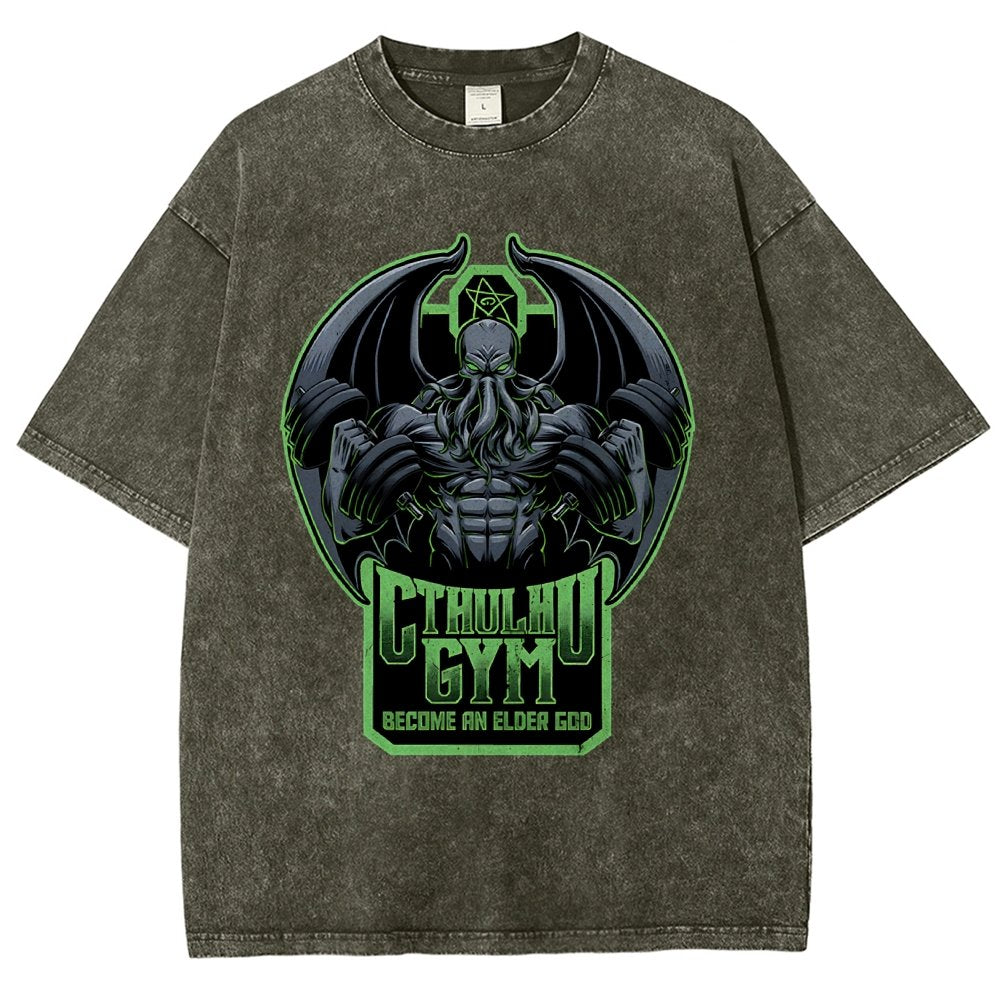 Cthulhu Gym Vintage Distressed T-shirt