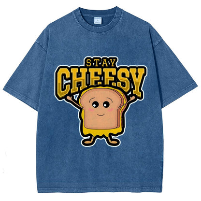 Sandwich Stay Cheesy Vintage Distressed T-shirt