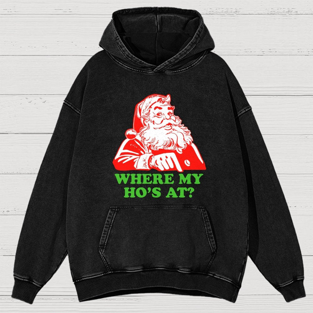 Ho Ho Ho Christmas Vintage Distressed Hoodie
