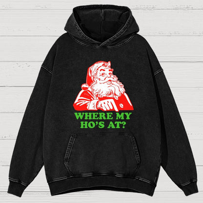 Ho Ho Ho Christmas Vintage Distressed Hoodie