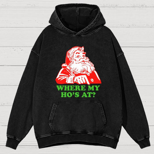 Ho Ho Ho Christmas Vintage Distressed Hoodie