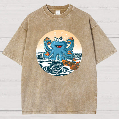 Cookie Kraken Attack Vintage Distressed T-shirt