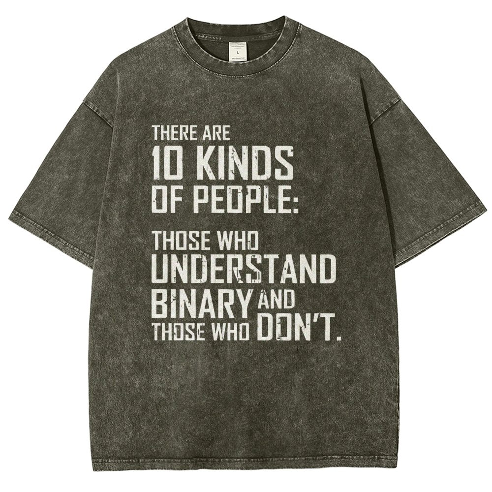 10 Kinds Of People Binary Vintage Distressed T-shirt