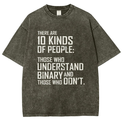10 Kinds Of People Binary Vintage Distressed T-shirt