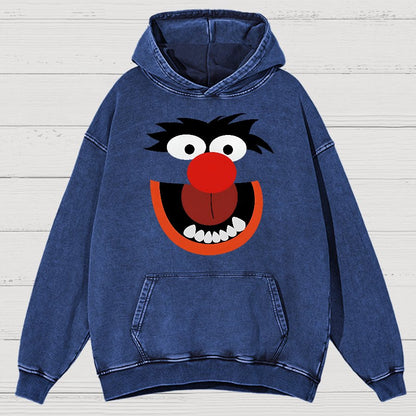 Retro Pop Culture Puppet Face Vintage Distressed Hoodie