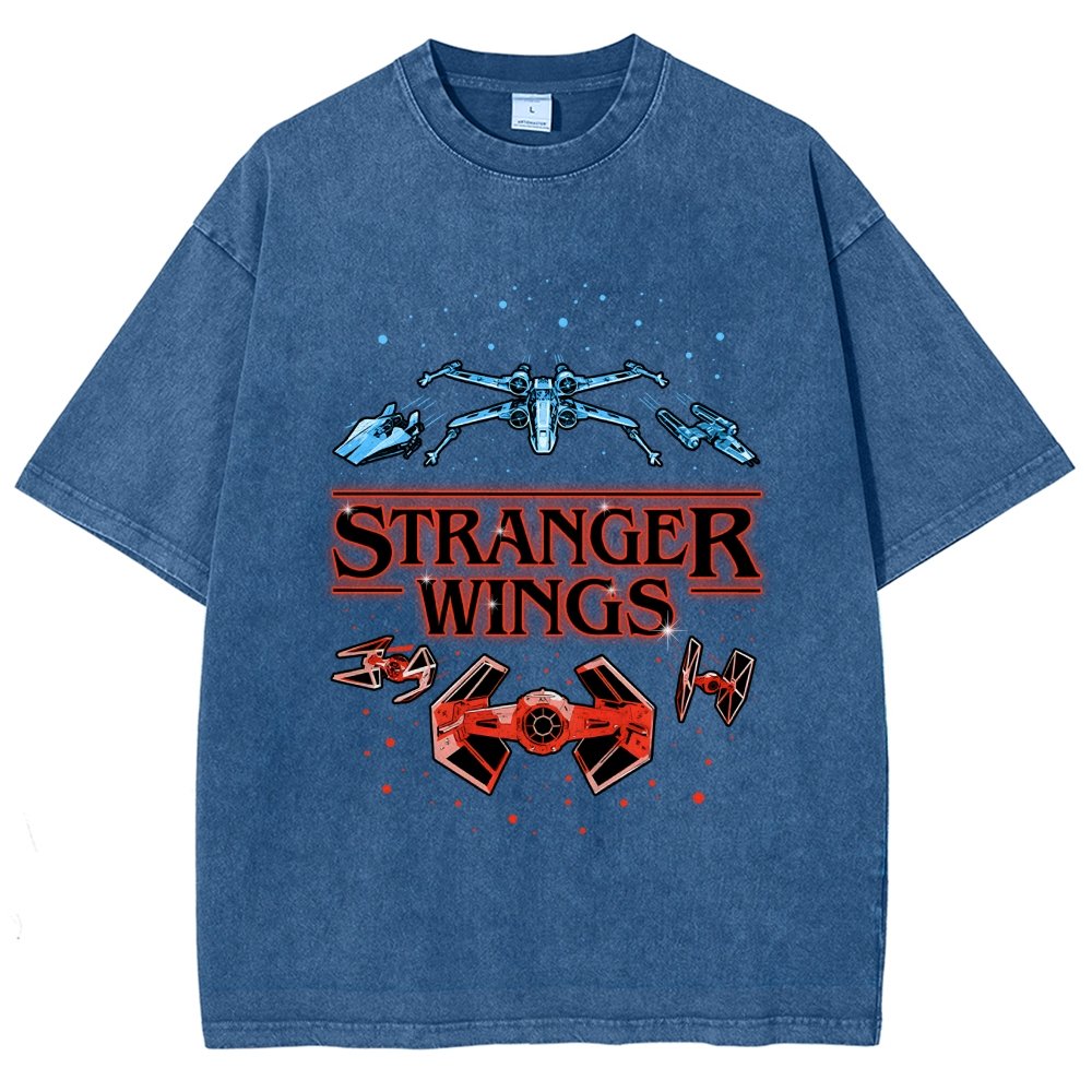 Stranger Wings Vintage Distressed T-shirt
