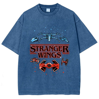 Stranger Wings Vintage Distressed T-shirt
