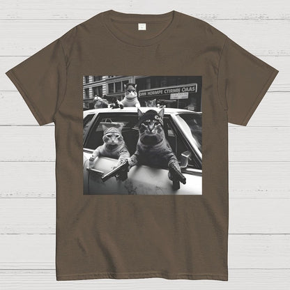Funny Cat Gang Vintage Unisex Geek T-Shirt