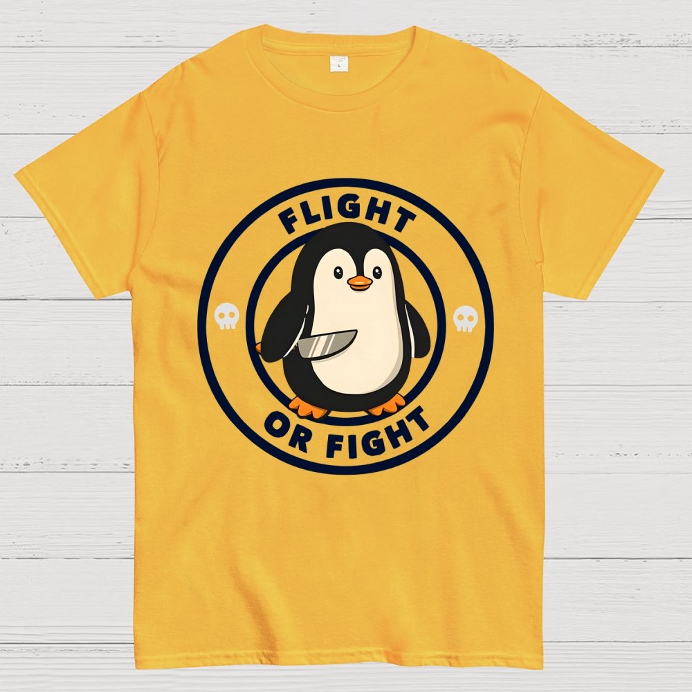 Flight or Fight Penguin Geek T-Shirt