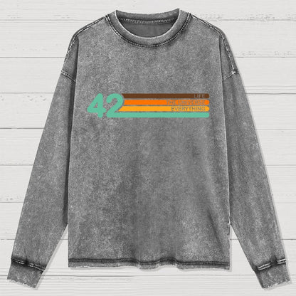 42  Life The Universe And Everything Washed Long Sleeve Tee