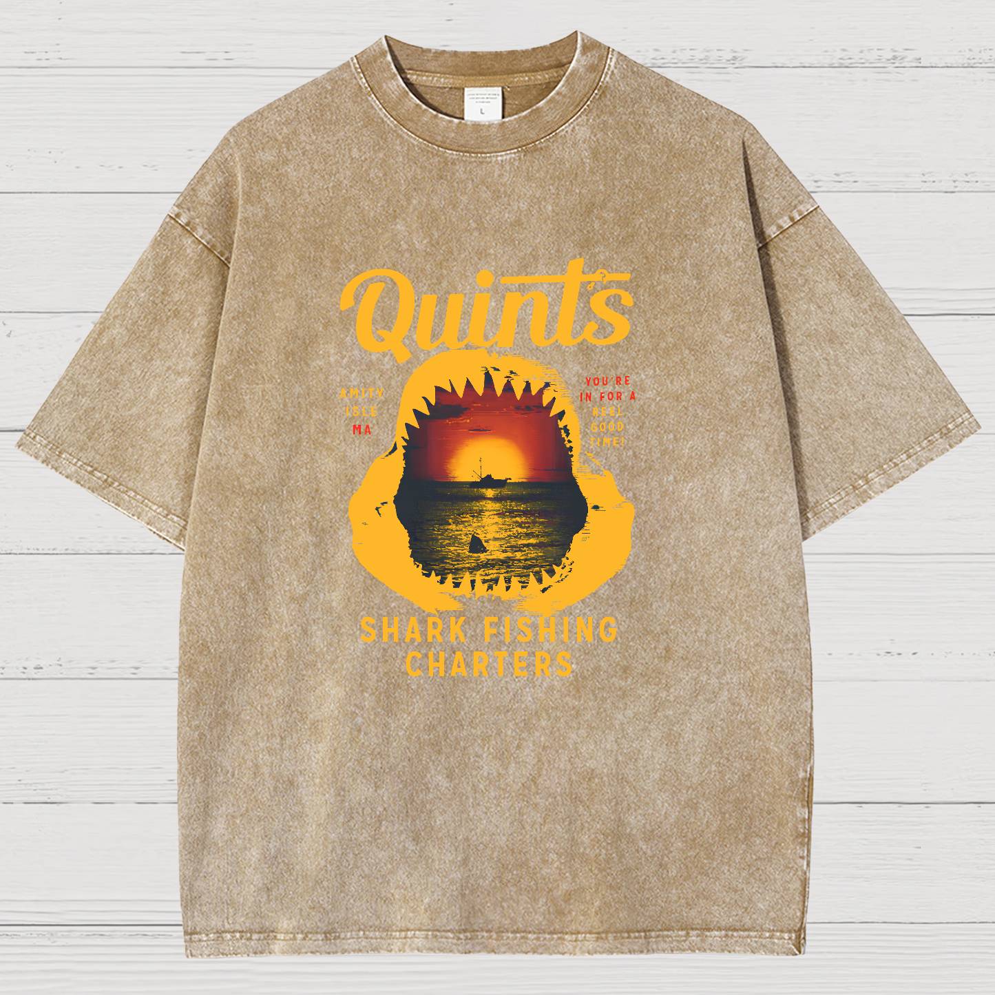 Captain's Shark Fishing Charters Vintage Distressed T-shirt