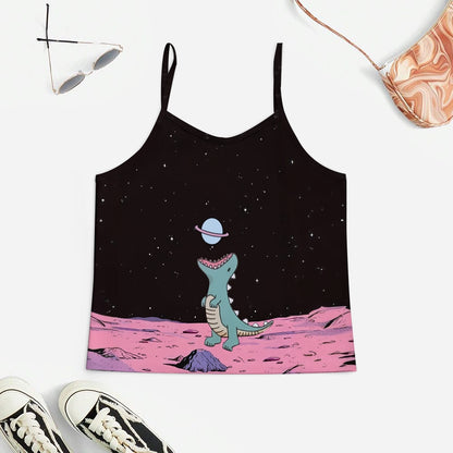 Dinosaurs Eat The Moon Women's Geek Suspender Cami Set