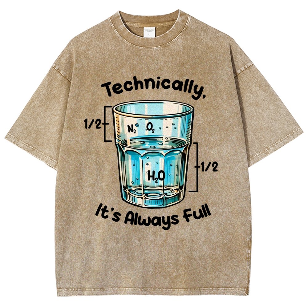 Technically The Glass Is Full Science Vintage Distressed T-shirt