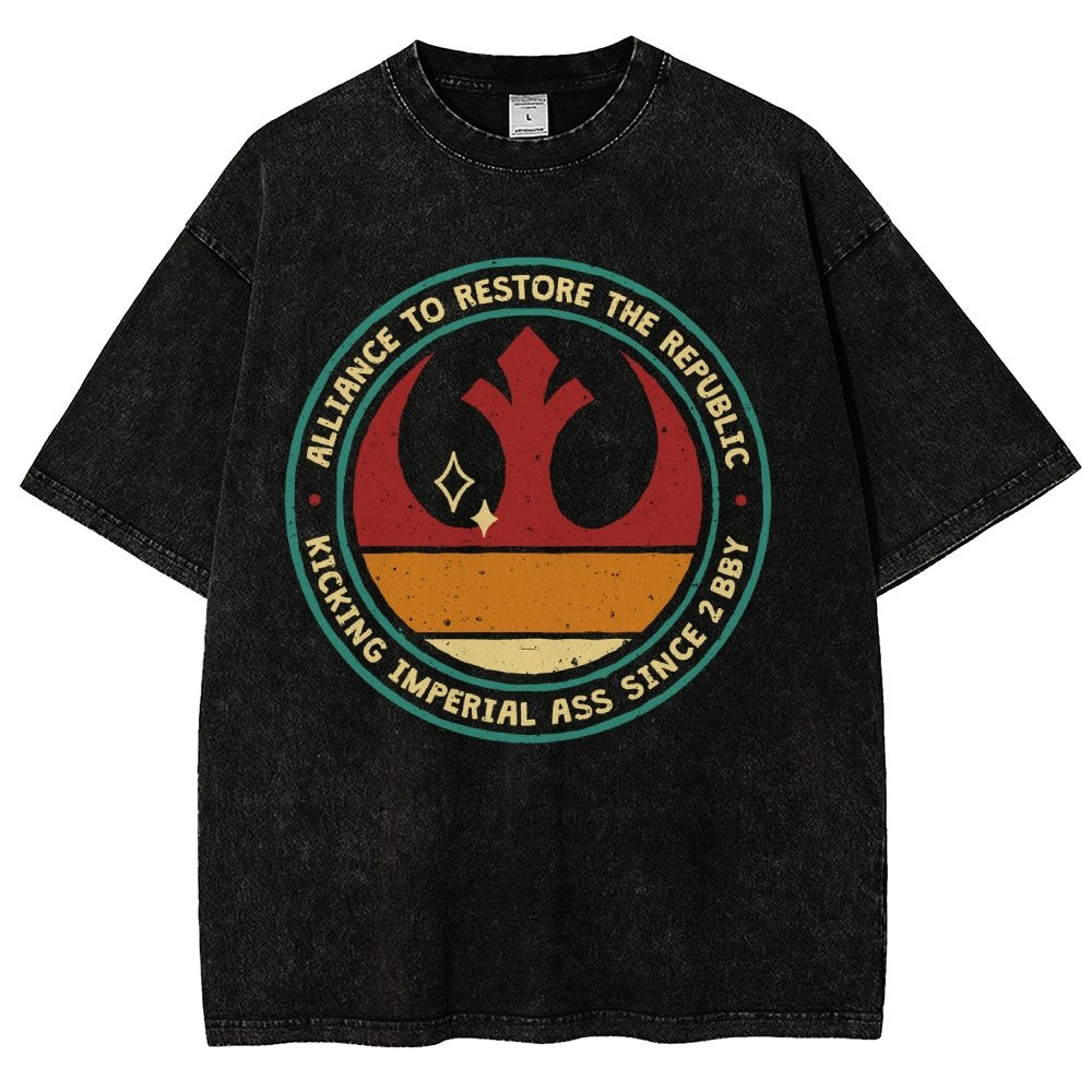 Kicking Galactic Ass Vintage Distressed T-shirt
