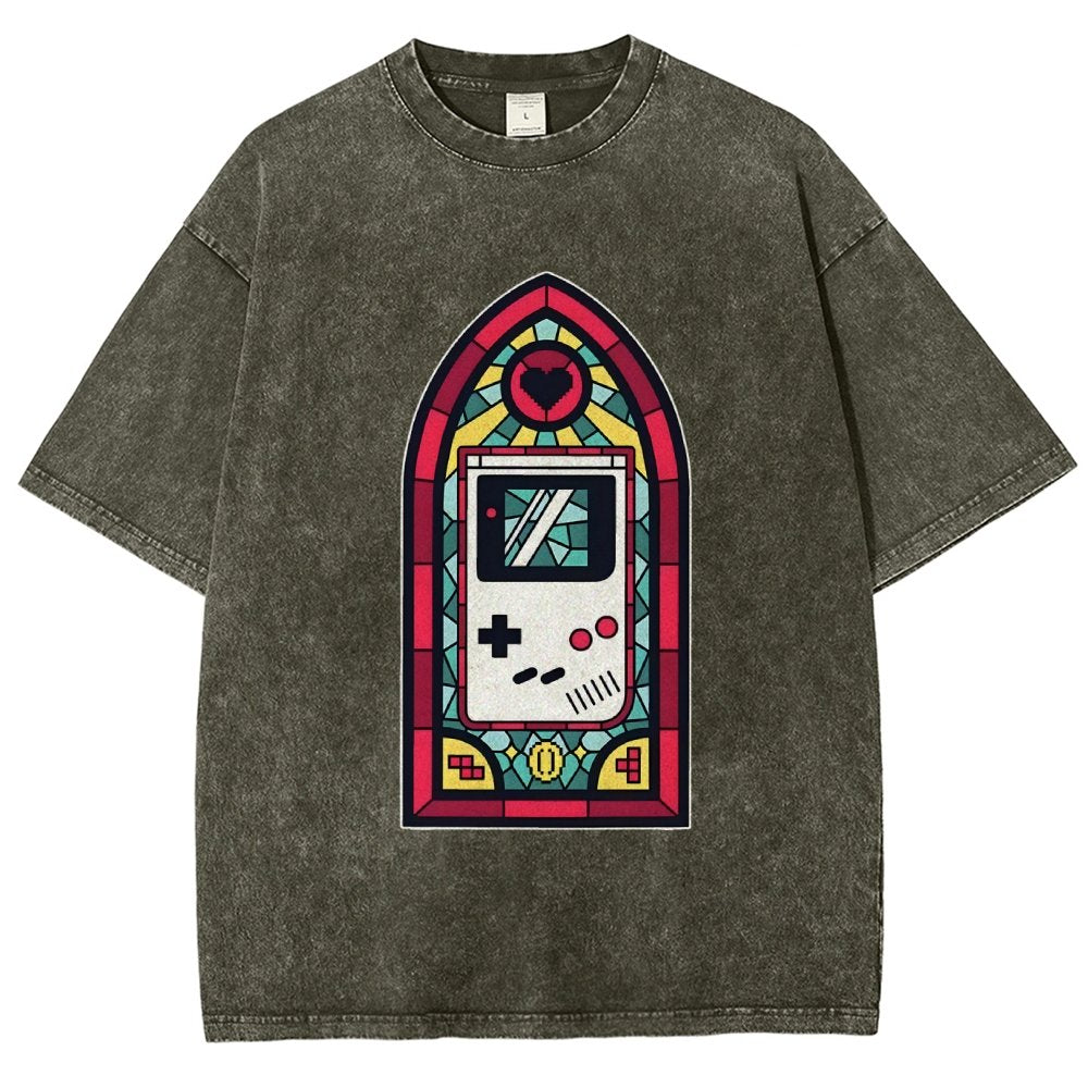 8bit Stained Glass Vintage Distressed T-shirt